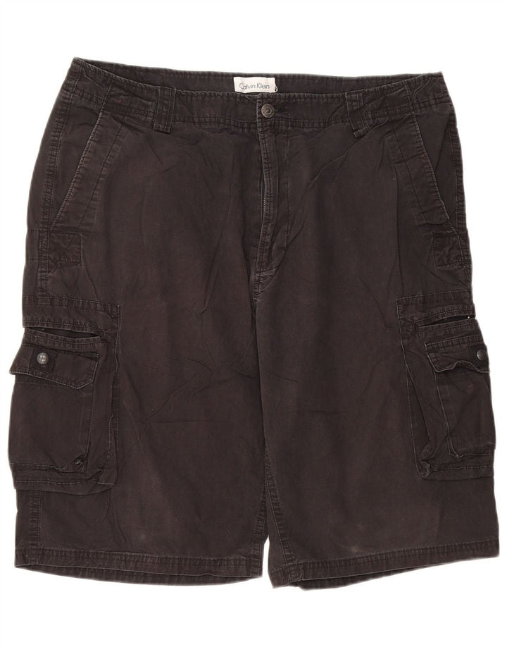 CALVIN KLEIN Herren Cargoshorts W36 Große schwarze Baumwolle