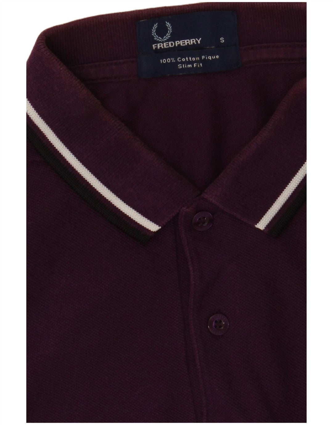 Fred Perry Herren-Poloshirt mit schmaler Passform, Größe S, Lila, Baumwolle
