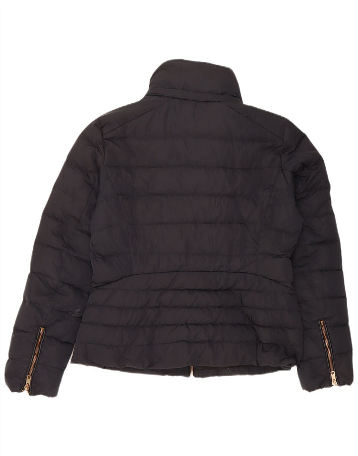 Zara Damen Wattierte Jacke UK 14 Large Marineblau