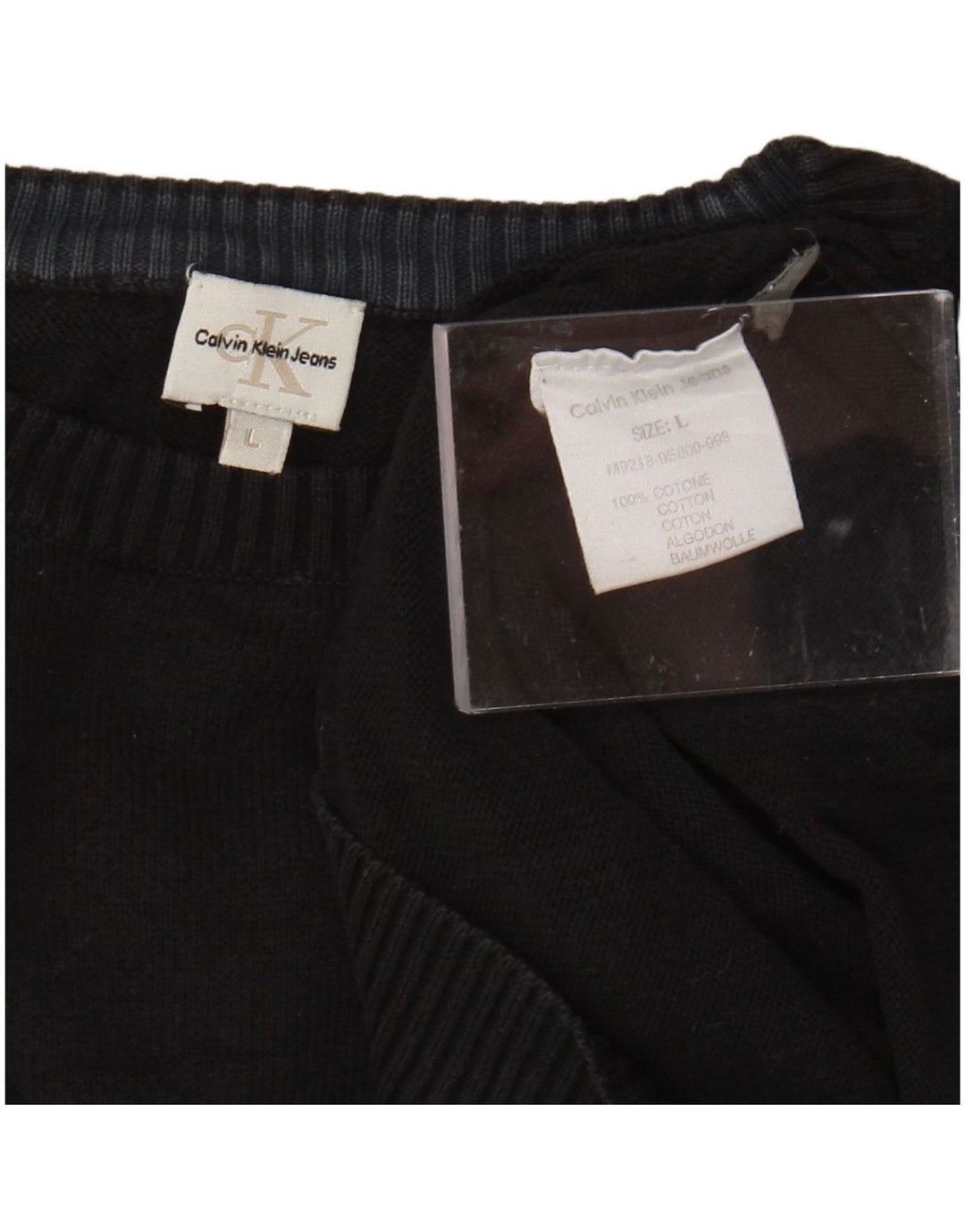 CALVIN KLEIN Damen-Pullover mit Rundhalsausschnitt, Gr. 16, Schwarz