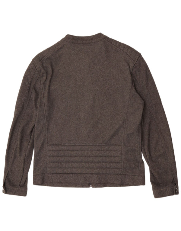 Zara Herren Bomberjacke mit Reißverschluss, gesteppt, UK 40, Größe L, Grau