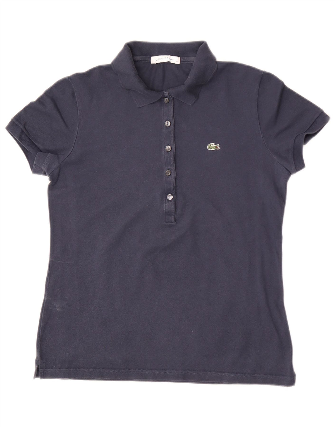 Lacoste Damen-Poloshirt, Größe 40, mittelmarineblaue Baumwolle