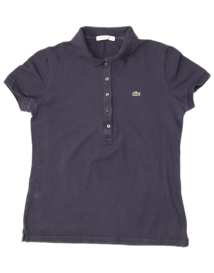 Lacoste Damen-Poloshirt, Größe 40, mittelmarineblaue Baumwolle