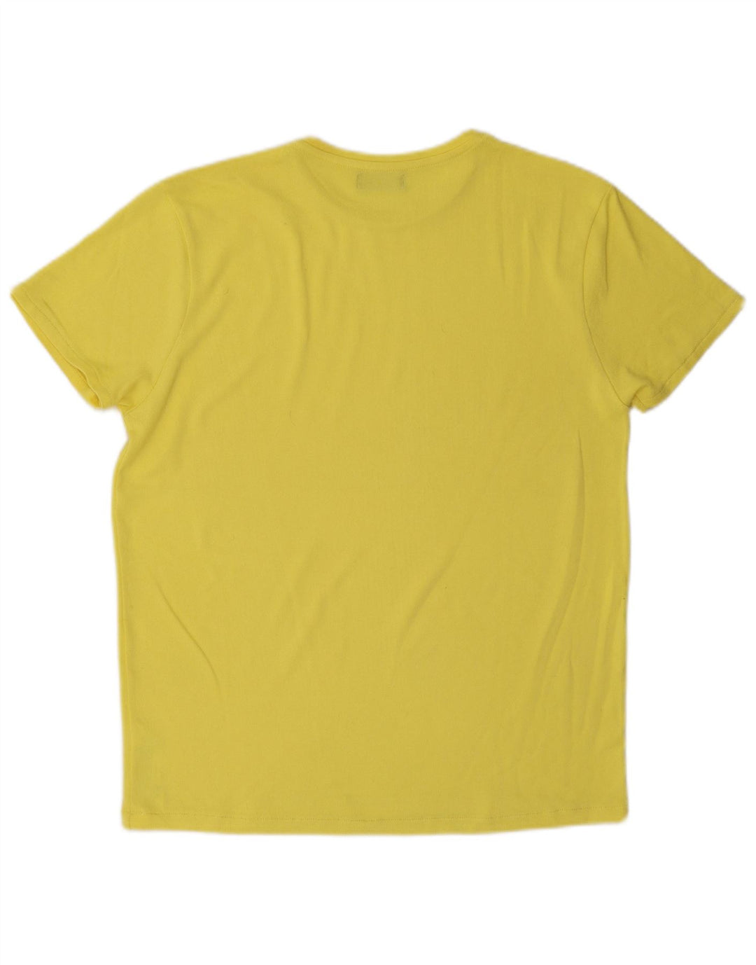 Zara Herren T-Shirt Top Large Gelb Polyester