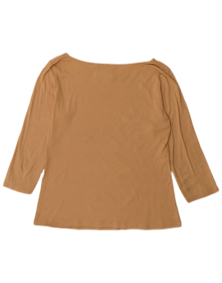 Zara Damen-Top, 3/4-Ärmel, UK-Größe 14, Größe L, Beige, Baumwolle
