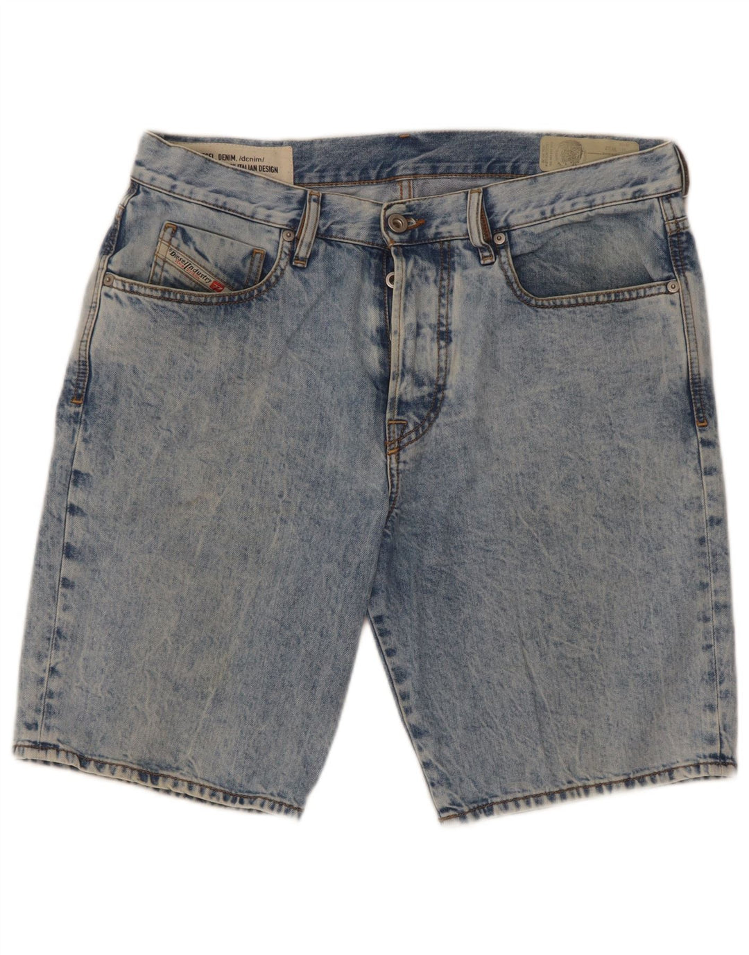Diesel Herren D-Mirk Slim Denim Shorts W32 Mittelblaue Baumwolle