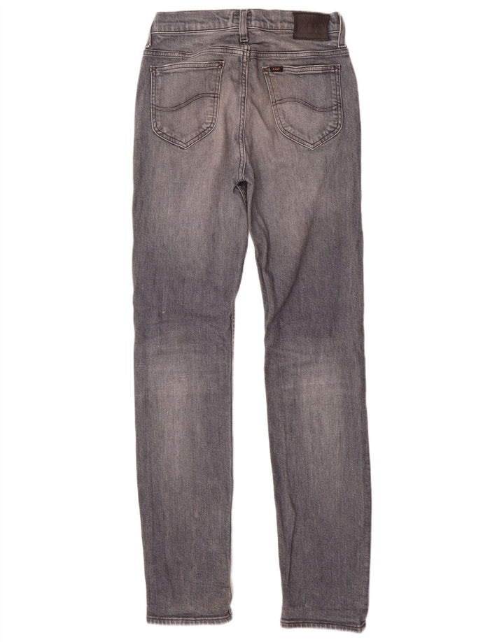 Lee Damen Rider Slim Jeans W28 L32 Graue Baumwolle