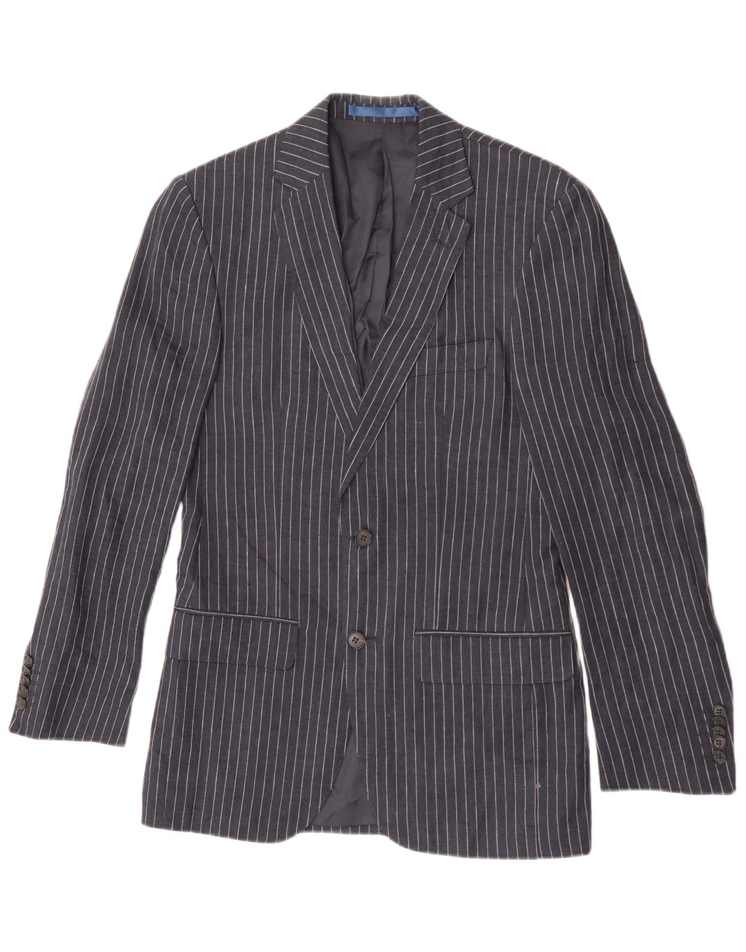 Marks & Spencer Herren-Blazer mit 2 Knöpfen, UK 34, XS, Marineblau, Nadelstreifen