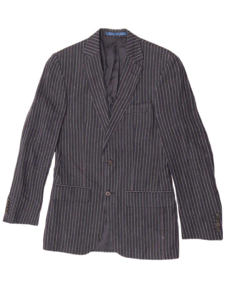 Marks & Spencer Herren-Blazer mit 2 Knöpfen, UK 34, XS, Marineblau, Nadelstreifen