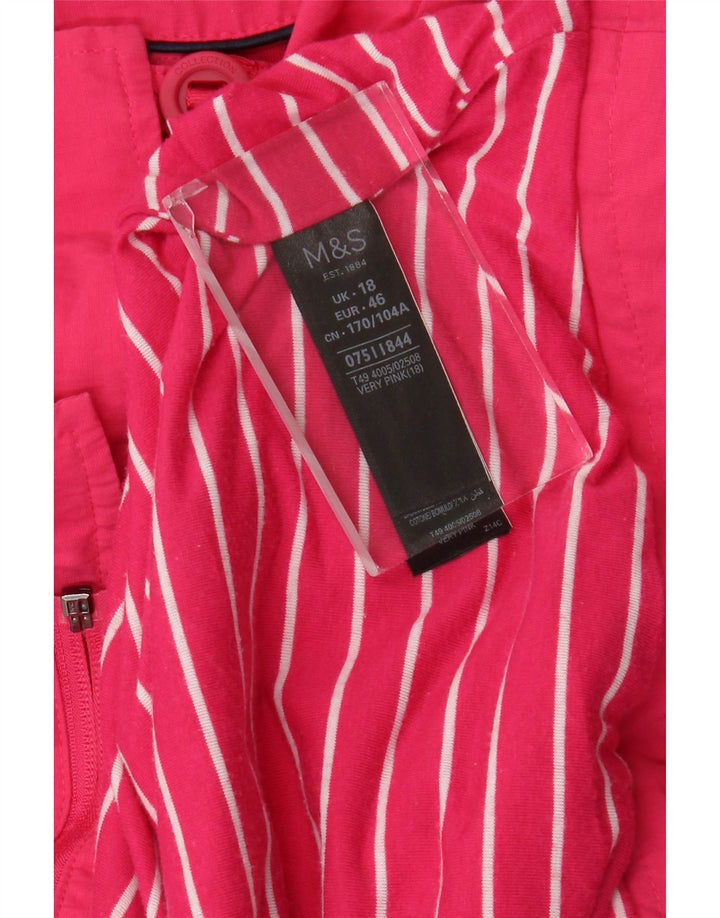 Marks & Spencer Damen Übergroße Utility-Jacke UK 18 XL Rosa Baumwolle