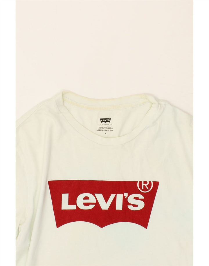 LEVI'S Mens Graphic T-Shirt Top Medium White Cotton Vintage Levi's and Second-Hand Levi's from Messina Hembry 