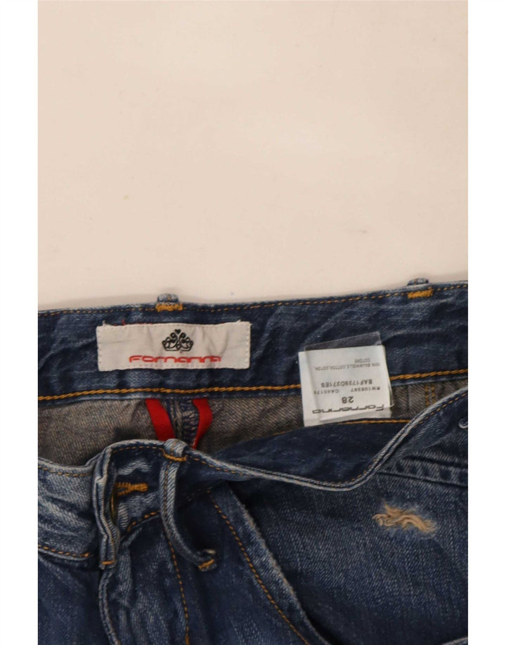 Fornarina Damen Slim Jeans W28 L33 Blaue Baumwolle