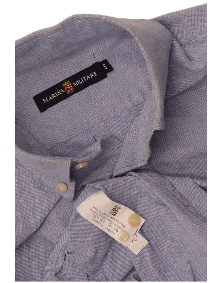 Marina Militare Herrenhemd, klein, aus blauer Baumwolle