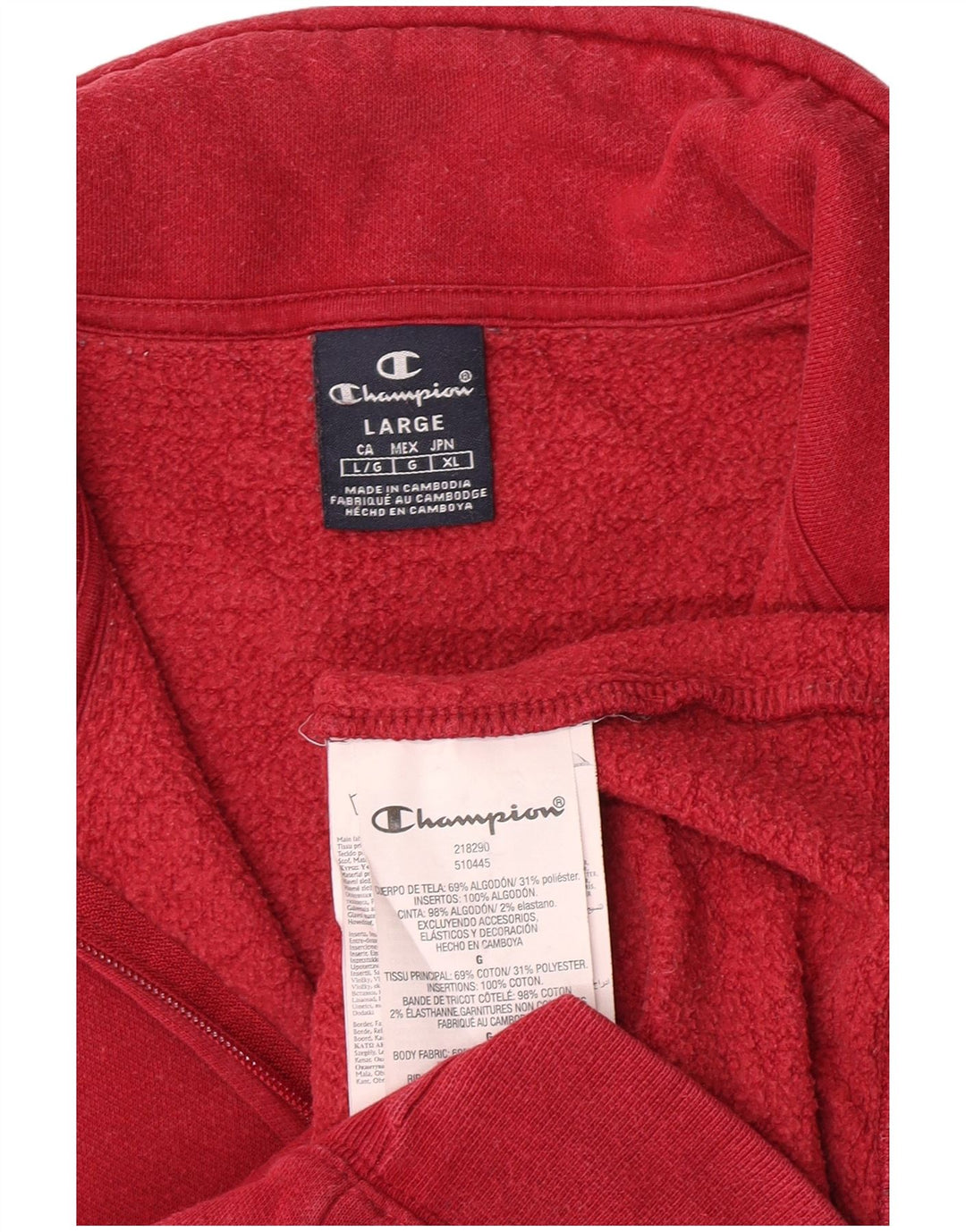 Champion Herren-Trainingsanzug-Top-Jacke, große rote Baumwolle