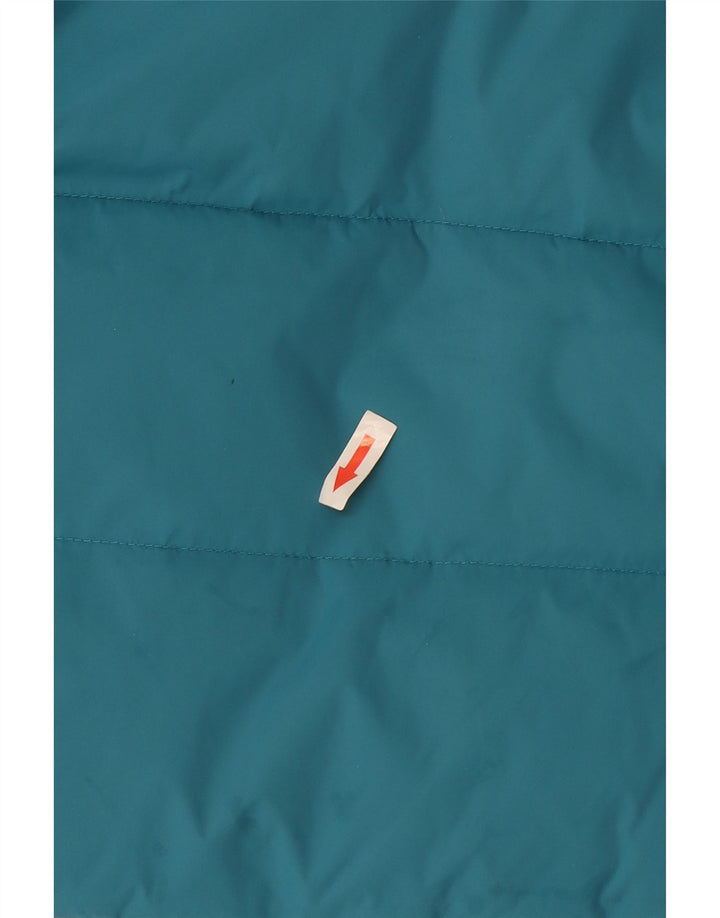 Benetton Wendbare wattierte Jacke mit Kapuze für Mädchen, 7–8 Jahre, Mittelblau