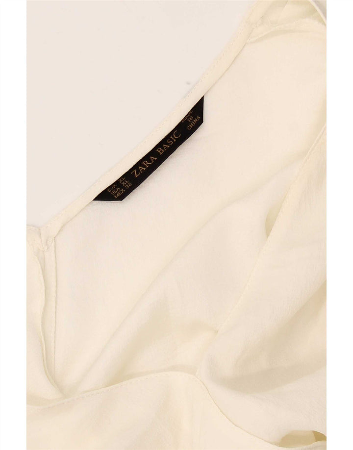 Zara Damen ärmelloses Blusenoberteil UK 18 XL Weiß