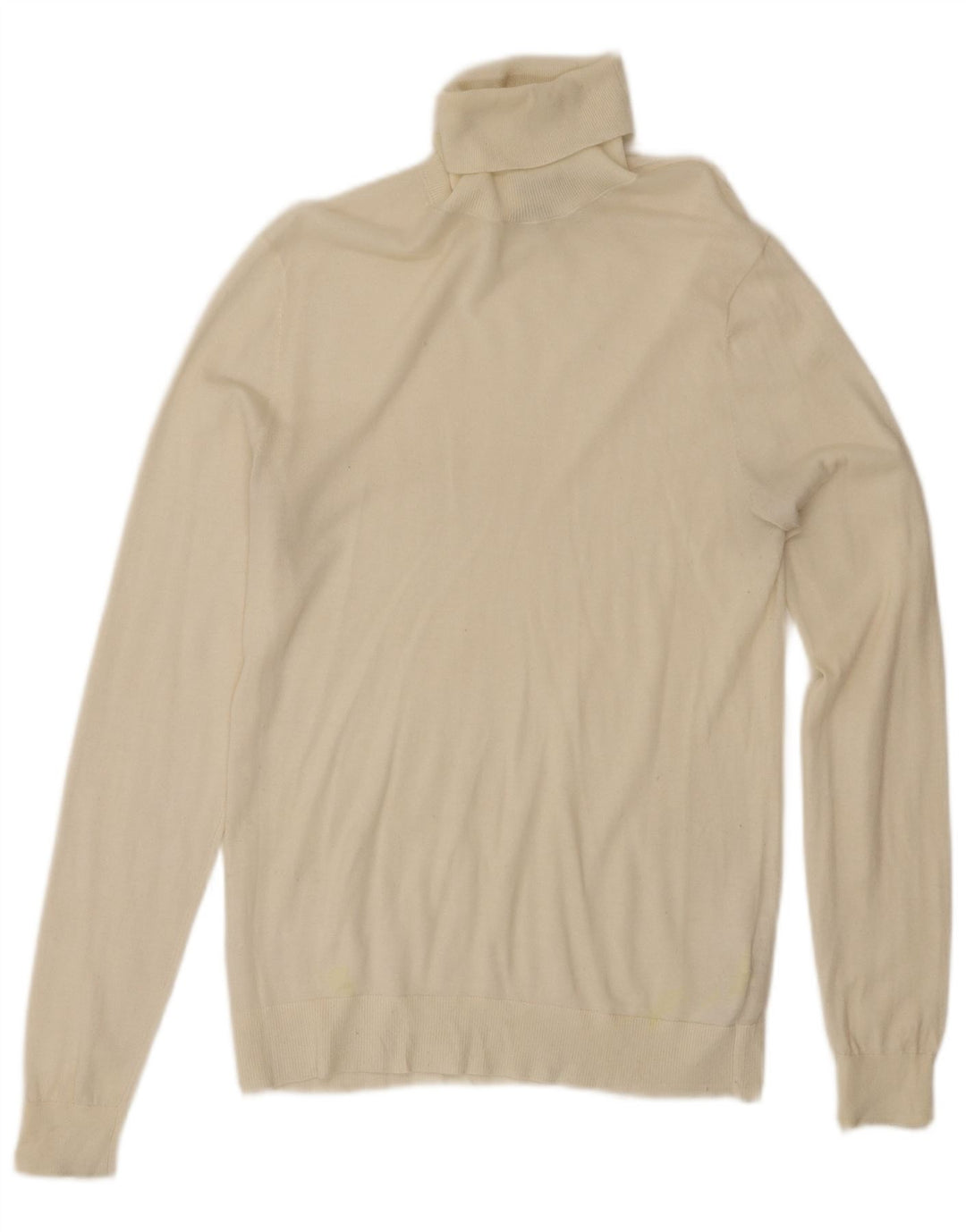MASSIMO DUTTI Rollkragenpullover für Damen, UK 12, Mittelweiß