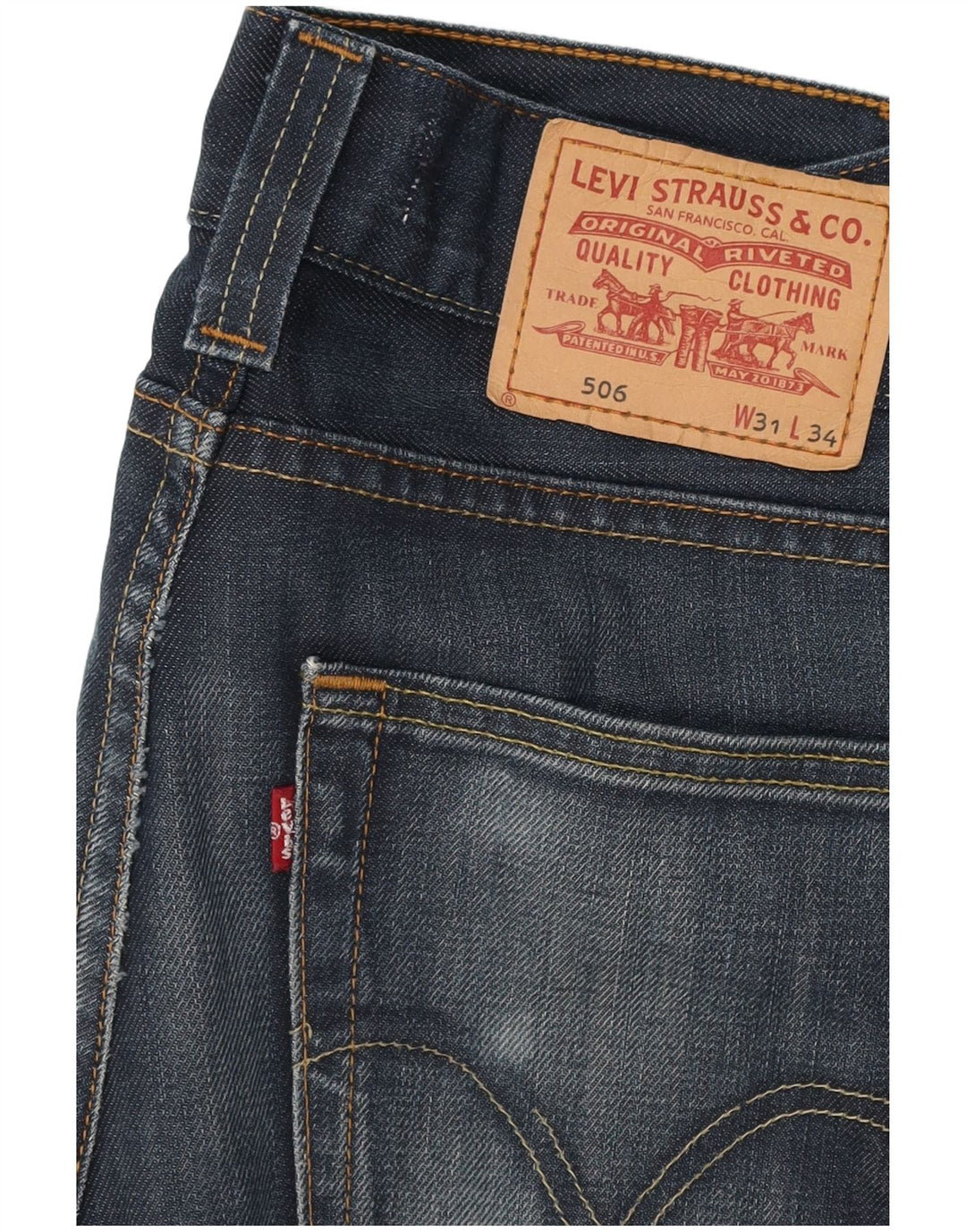 LEVI'S Herren 506 Standard Fit Straight Jeans W31 L30 Blaue Baumwolle