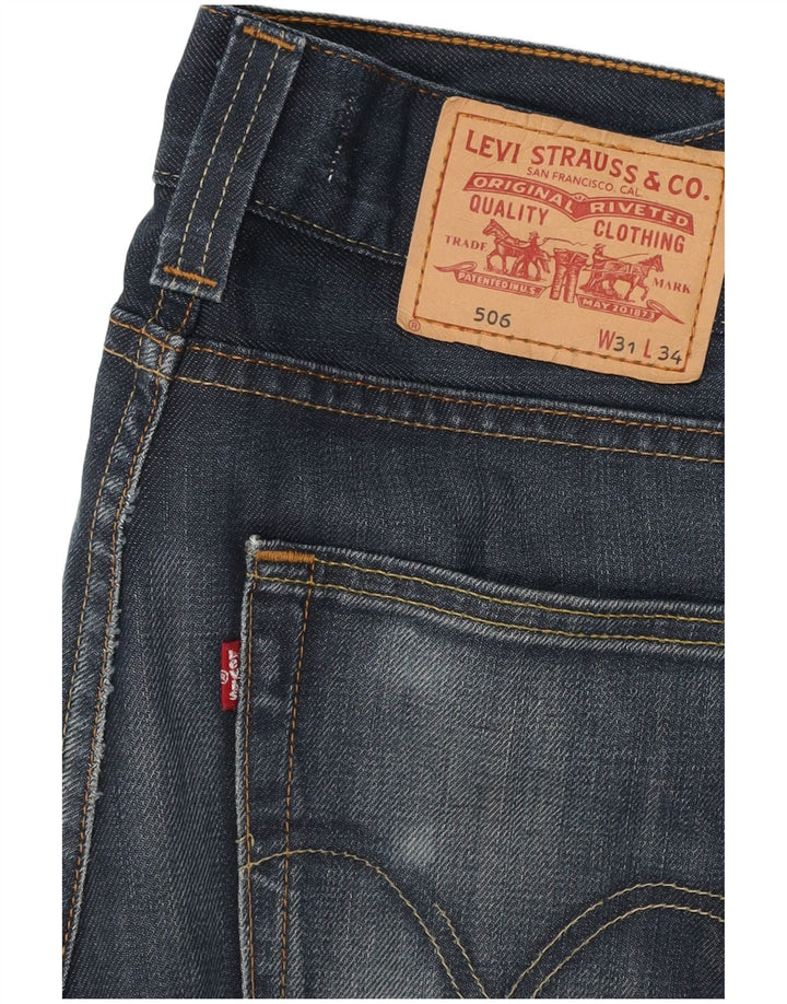 LEVI'S Herren 506 Standard Fit Straight Jeans W31 L30 Blaue Baumwolle
