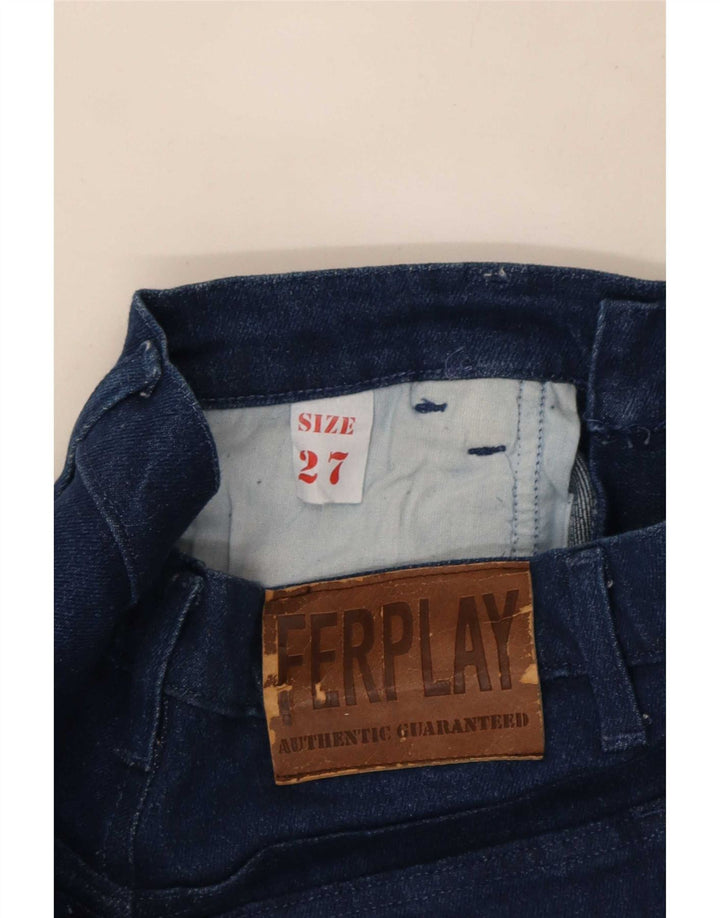 Vintage Damen Tapered Jeans W27 L32 Marineblau