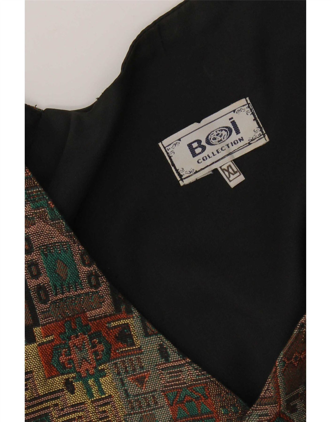 Vintage Herren Weste XL Schwarz Geometrisch