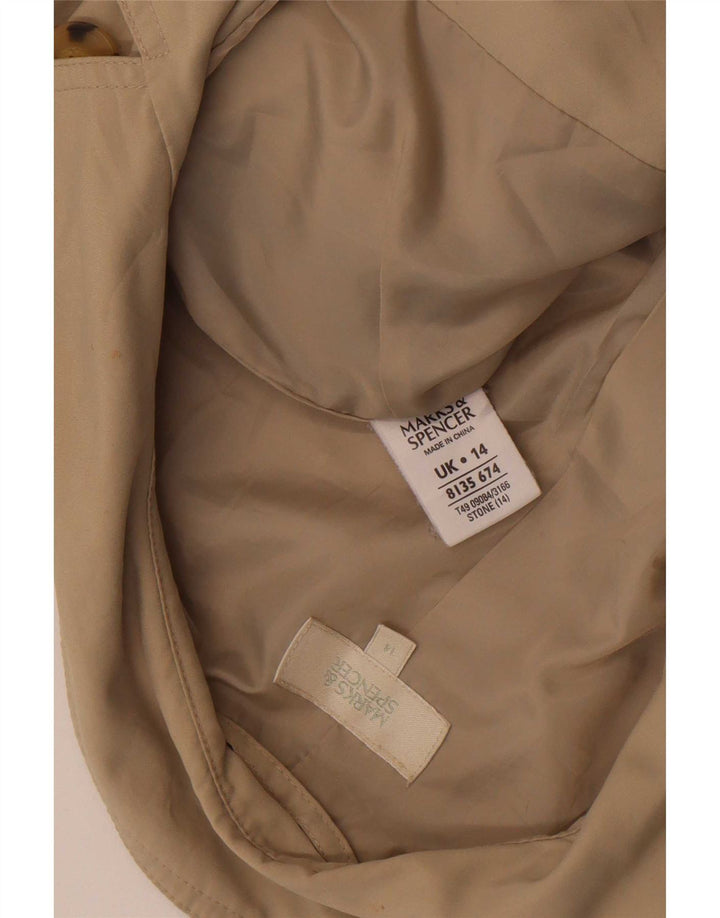 Marks & Spencer Damen Trenchcoat UK 14 Large Beige Polyester