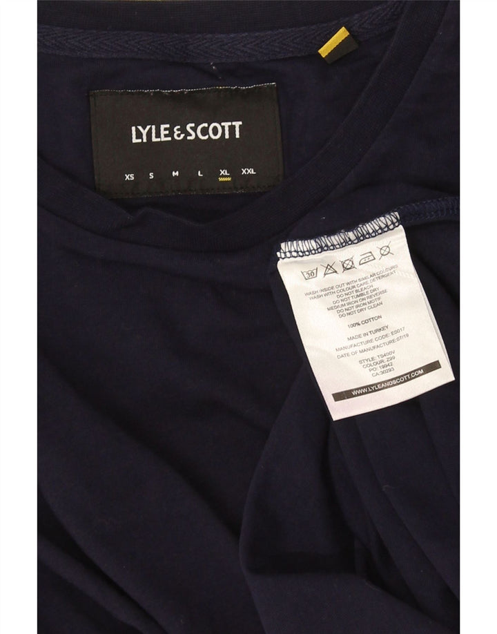 Lyle & Scott Herren T-Shirt Top XL Marineblau Baumwolle