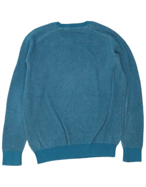 Crew Clothing Herren-Pullover mit Rundhalsausschnitt, Größe S, blau gefleckte Baumwolle