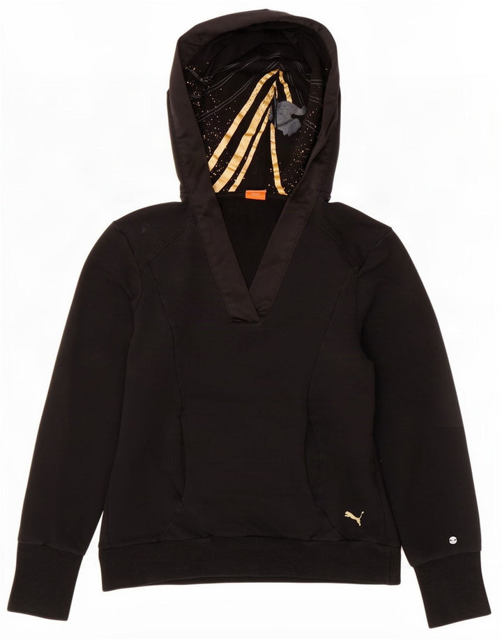 Puma Damen Kapuzenpullover UK 14 Mittelschwarze Baumwolle