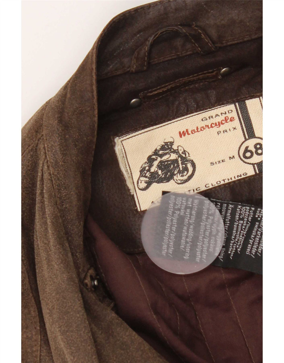 Vintage Herren Motorrad-Leder-Utility-Jacke UK 38 Mittelbraun