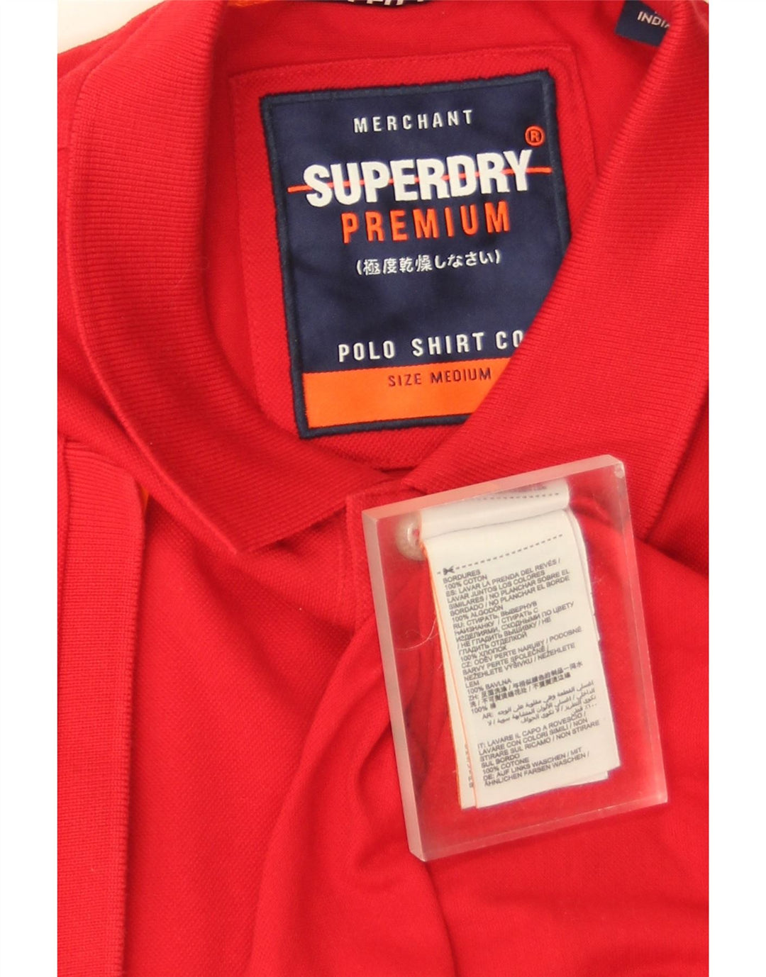 Superdry Herren-Poloshirt aus mittelroter Baumwolle