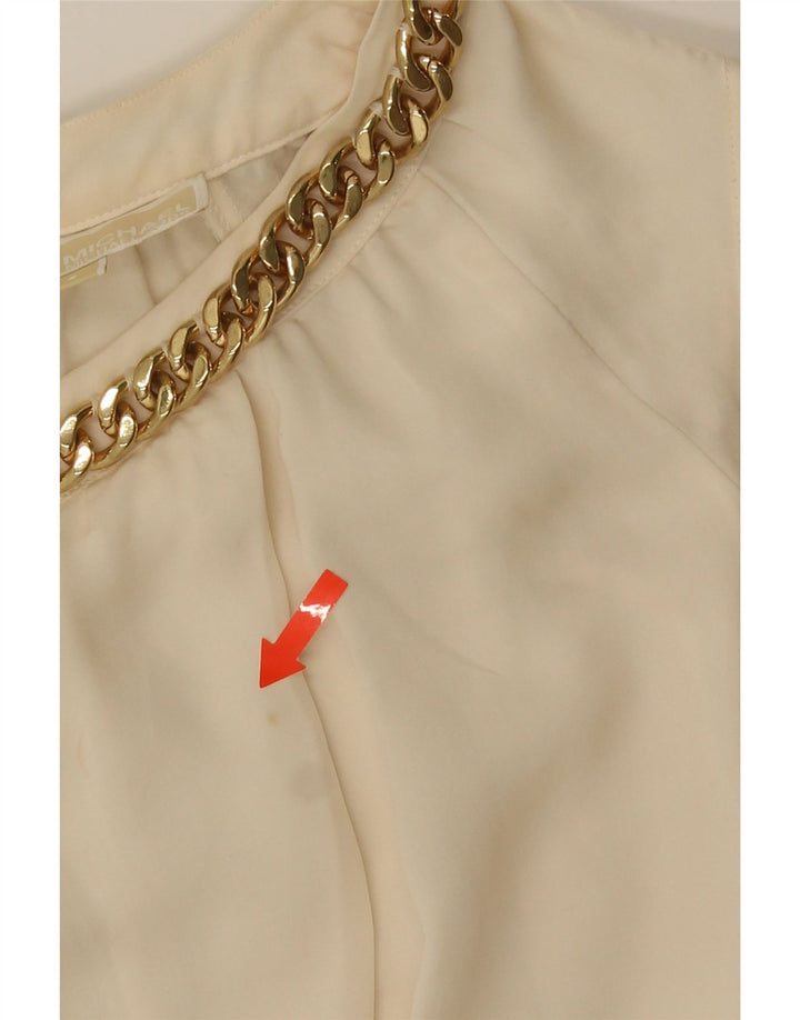 Michael Kors Damen ärmelloses Blusenoberteil UK 10 Small Off White Silk