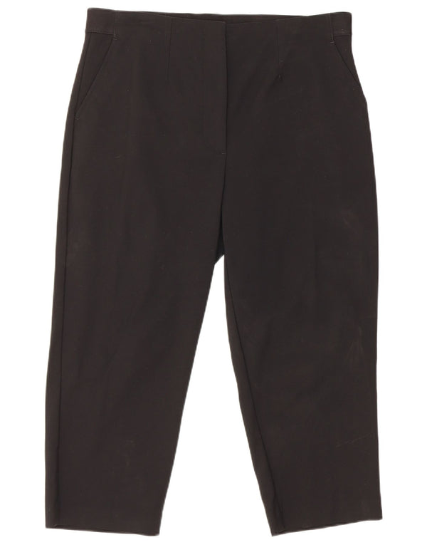 Marks & Spencer Damen Caprihose UK 16 Large W42 L21 Schwarze Baumwolle