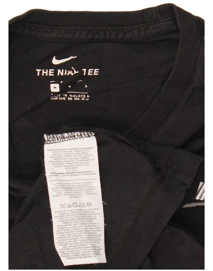 Nike Herren-T-Shirt mit Grafik, mittelgroß, schwarze Baumwolle