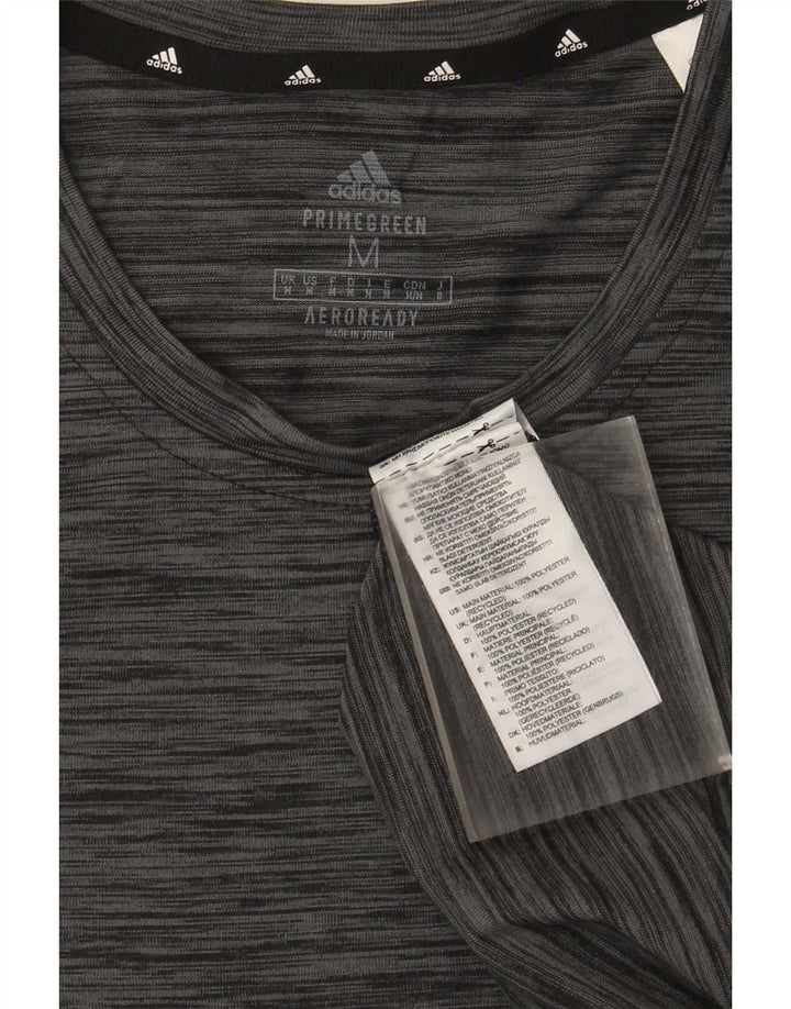 Adidas Herren Aeroready T-Shirt Top Mittelgrau geflecktes Polyester
