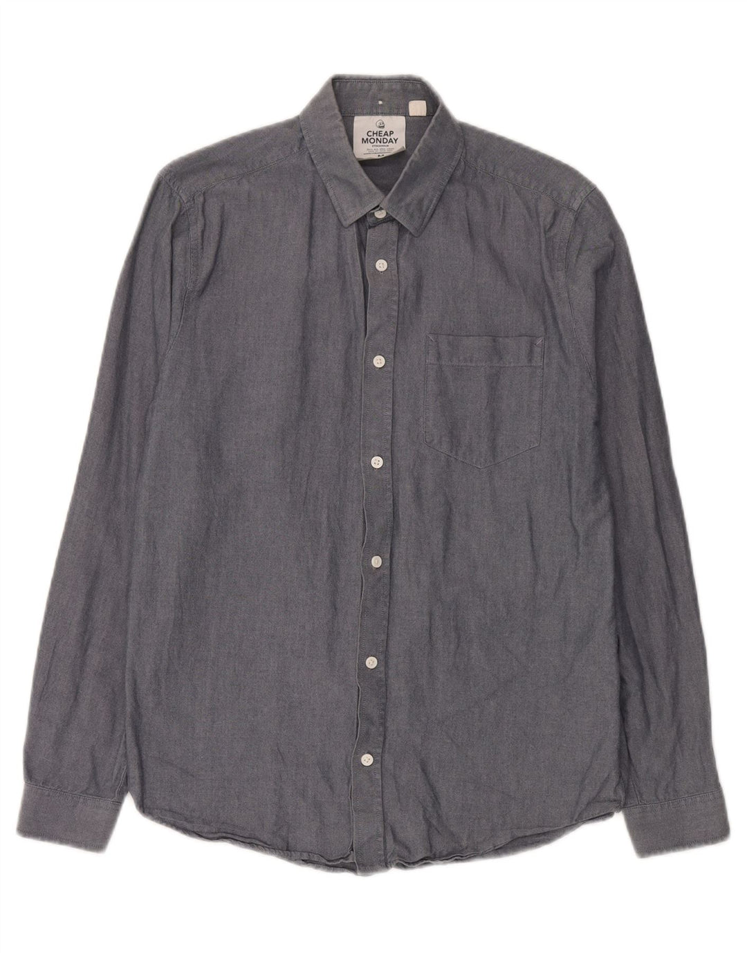 Cheap Monday Herrenhemd aus mittelgrauer Baumwolle