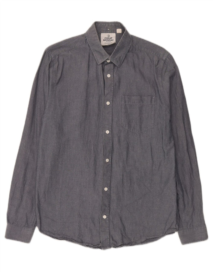 Cheap Monday Herrenhemd aus mittelgrauer Baumwolle