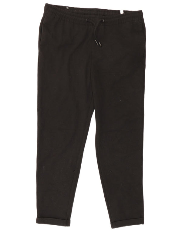 Zara Mens Cropped Trousers Medium W31 L26 Black Polyester