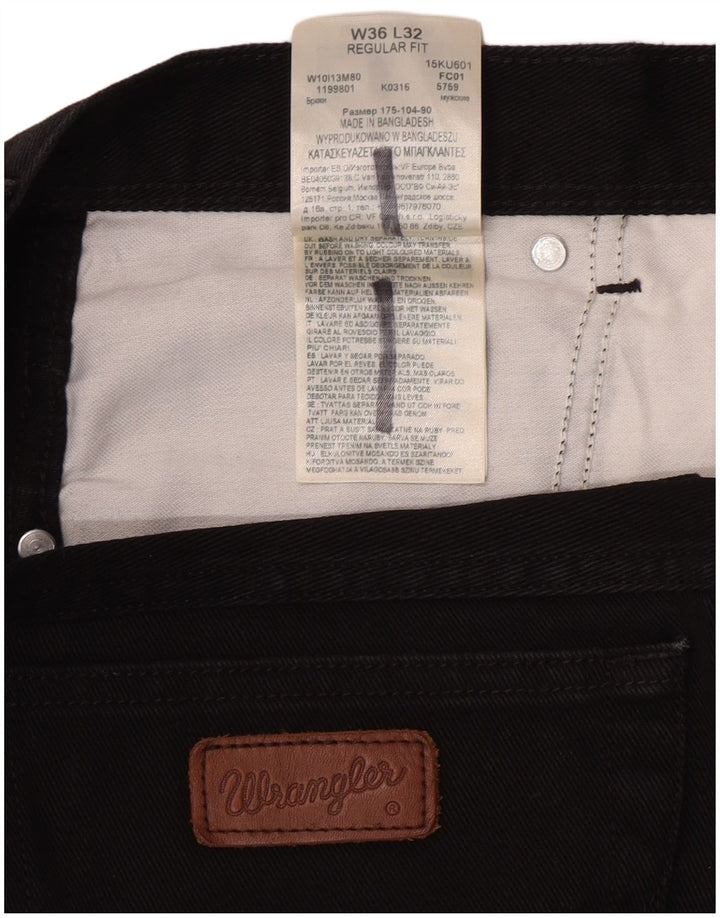 Wrangler Herren-Jeans mit normaler Passform, gerade Passform, W36, L32, schwarze Baumwolle