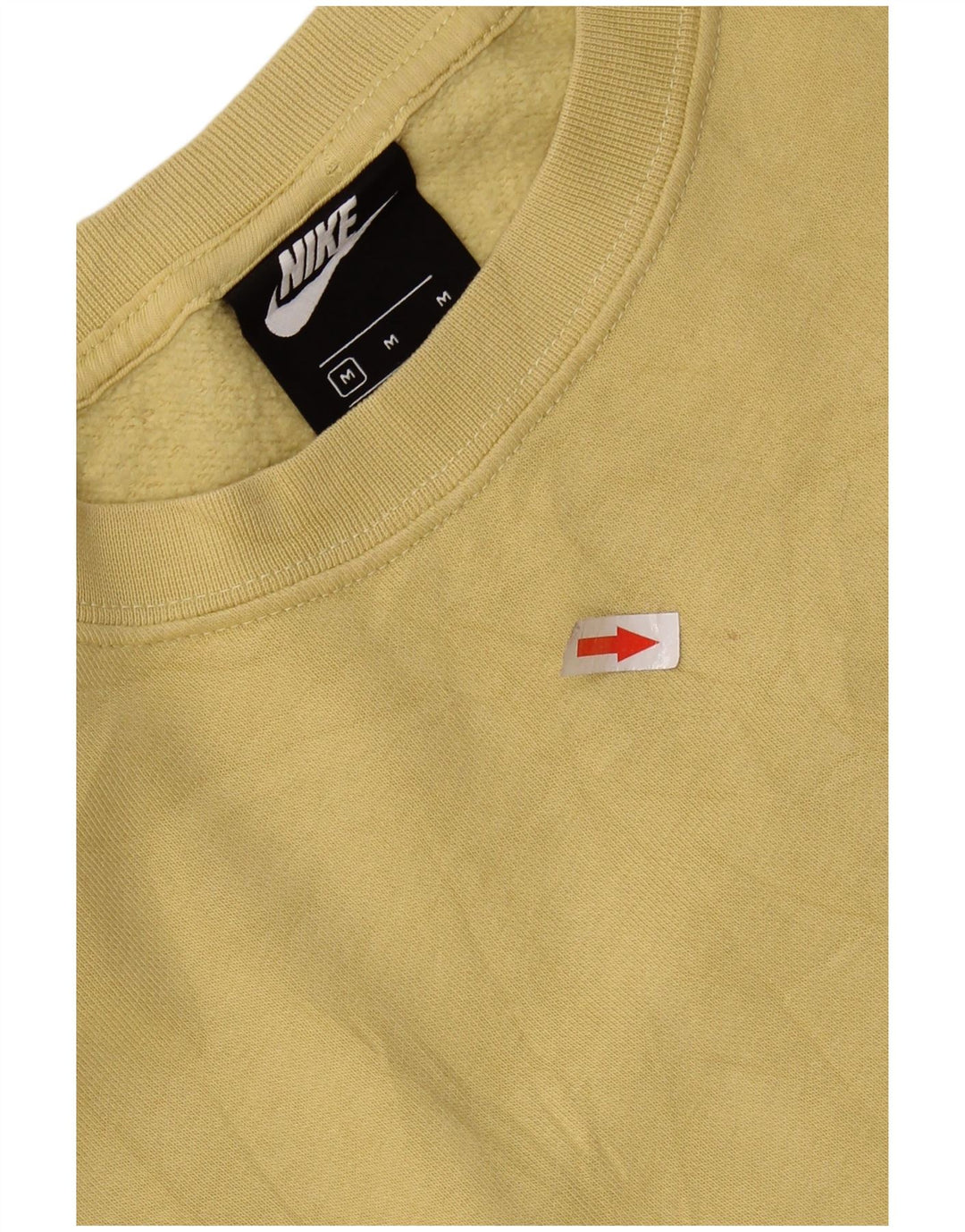NIKE Womens Crop Oversized Sweatshirt Pullover UK 14 Medium Khaki Baumwolle