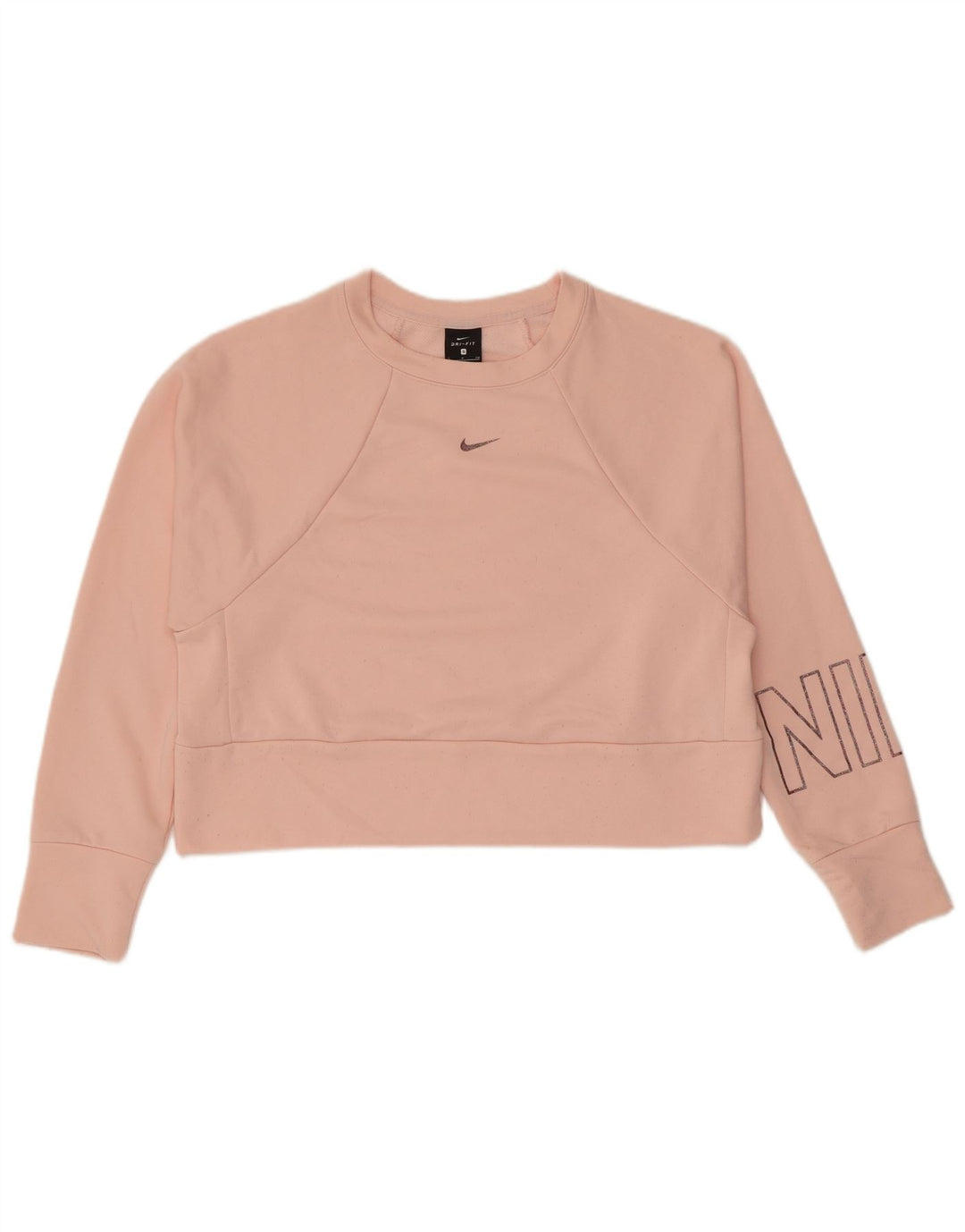 Nike Damen-Sweatshirt mit übergroßem Grafik-Crop-Sweatshirt, Gr. 10, klein, Rosa
