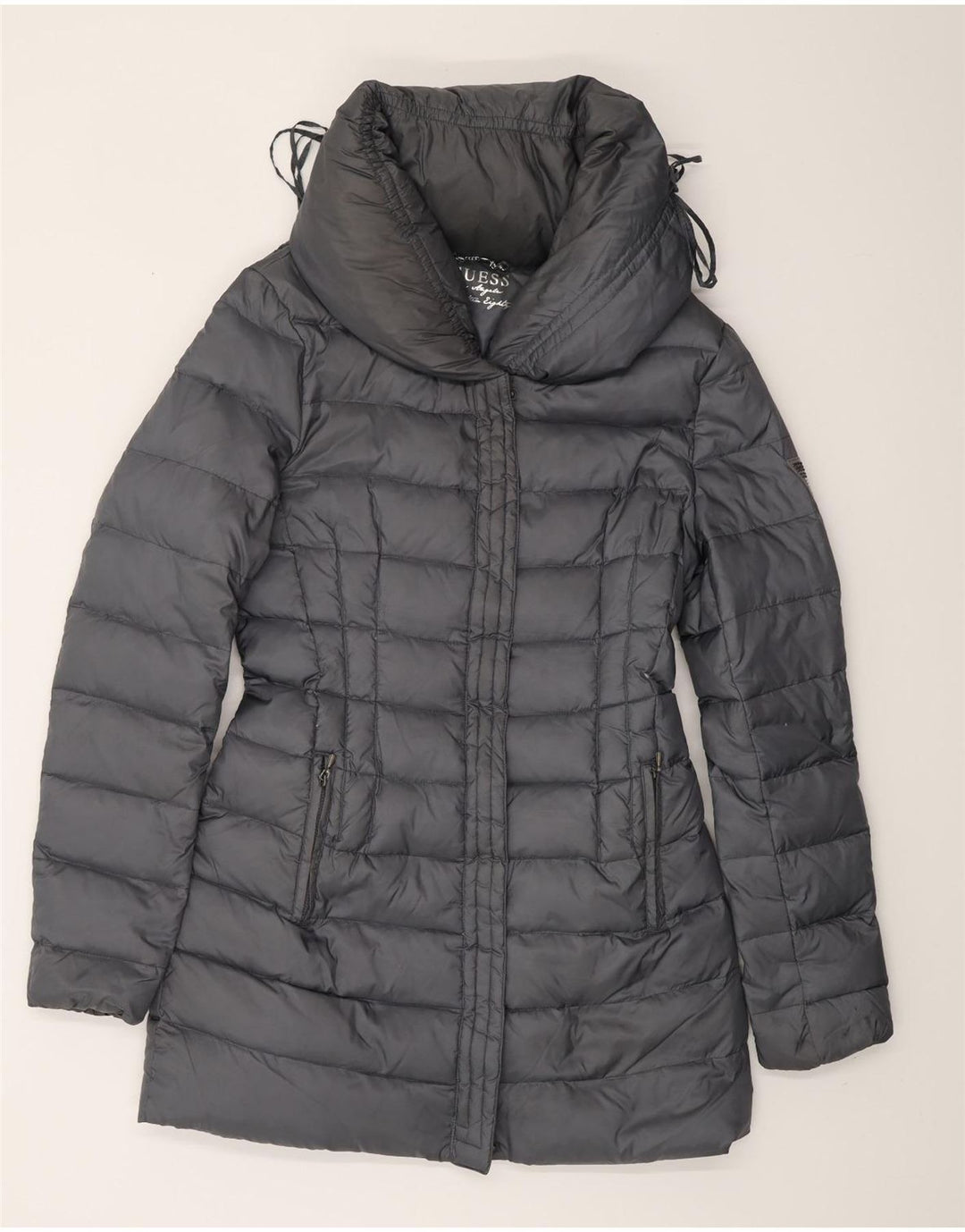 GUESS Damen Wattierter Mantel UK 6 XS Graues Polyester