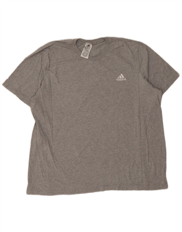 Adidas Herren T-Shirt Top 2XL Grau Baumwolle