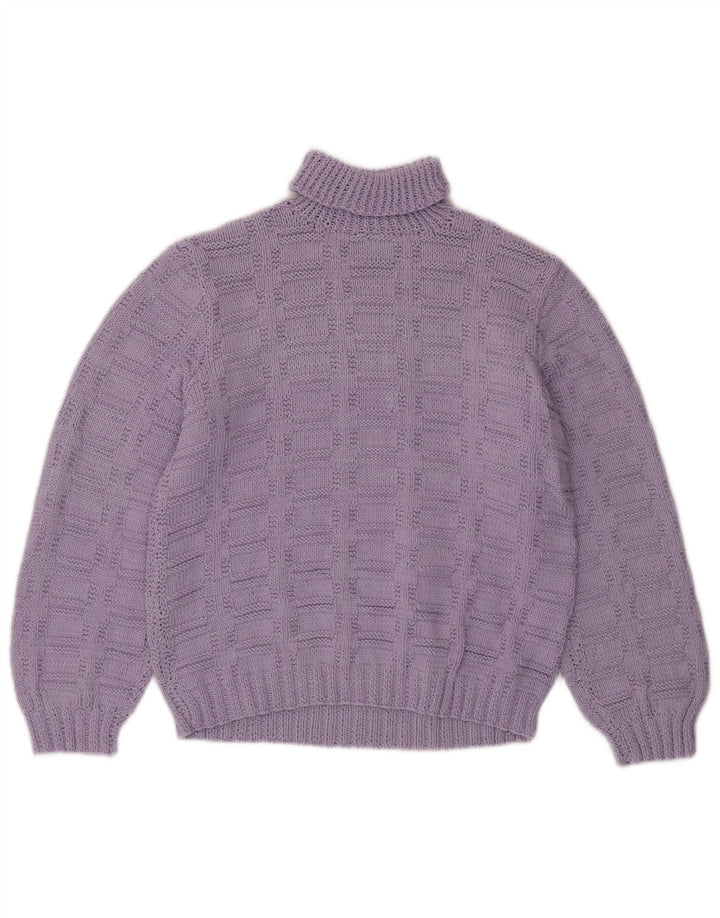 VINTAGE Rollkragenpullover für Damen, Gr. 12, Mittellila