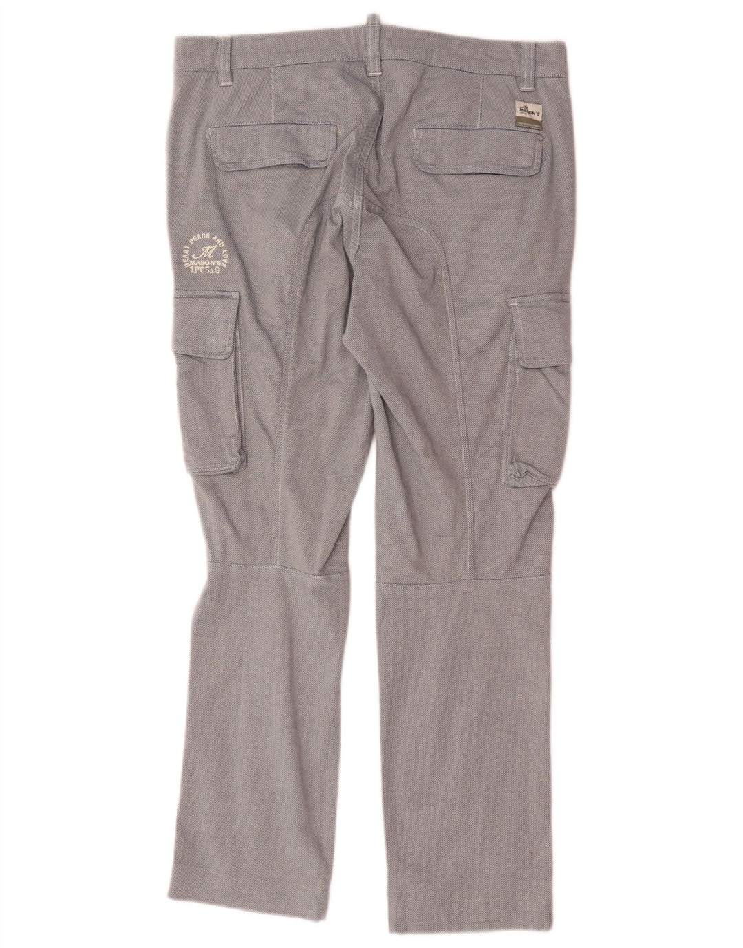 Mason's gerade Herren-Cargohose IT 48 Medium W34 L28 Blaue Baumwolle