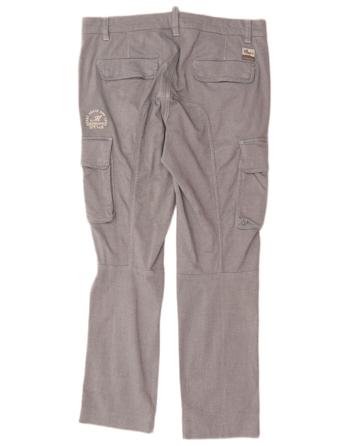 Mason's gerade Herren-Cargohose IT 48 Medium W34 L28 Blaue Baumwolle