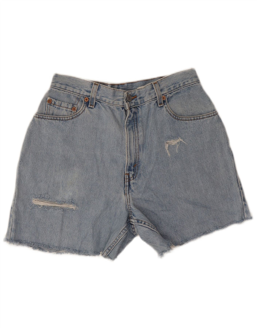 LEVI'S Damen 550 Distressed Relaxed Fit Denim Shorts Medium W28 Blau