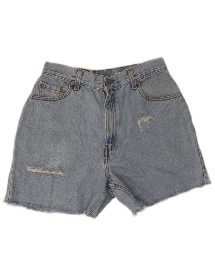 LEVI'S Damen 550 Distressed Relaxed Fit Denim Shorts Medium W28 Blau