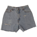 LEVI'S Damen 550 Distressed Relaxed Fit Denim Shorts Medium W28 Blau