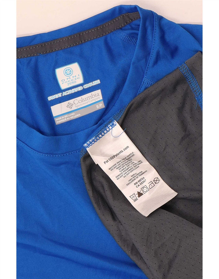 Columbia Herren Omni-Freeze Zero T-Shirt Top Small Blue Colourblock Polyester